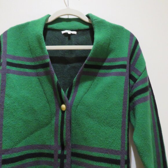 TULAROSA Bellair Cardigan Green Plaid XS Preppy Cropped Old Money - Picture 7 of 15